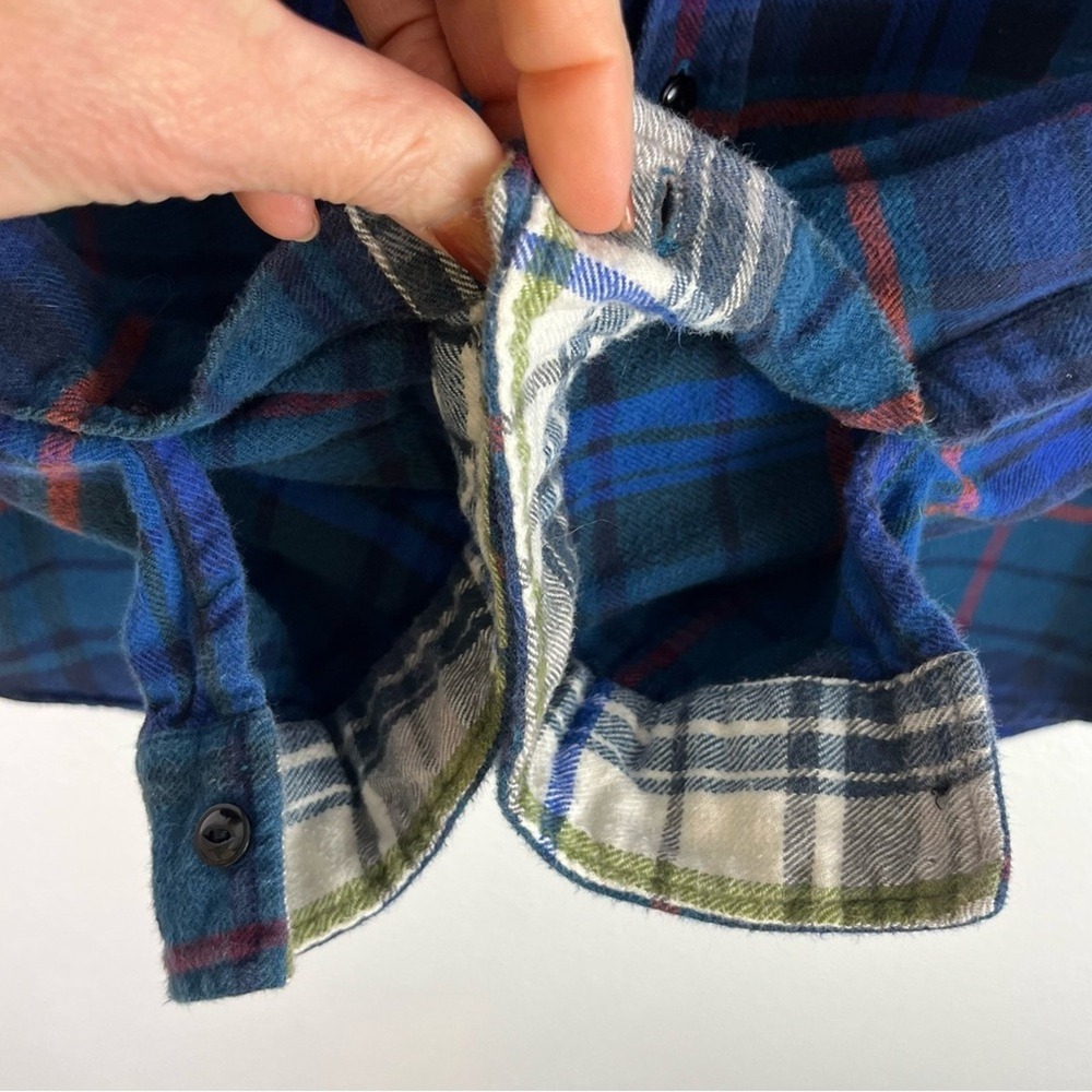 Paul Smith Shirt Medium Blue Plaid Flannel Men's Unisex Outdoors Beach Coastal - Picture 6 of 11